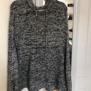 Oversized sweater poncho